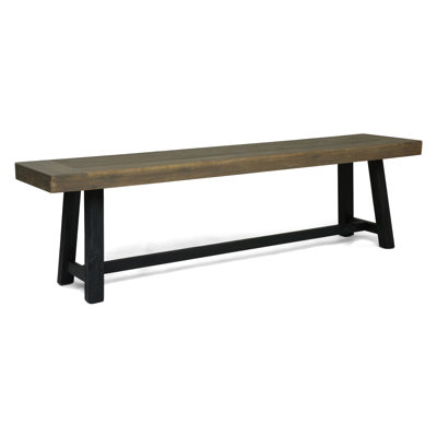Banc d'extérieur à deux tons en bois, lambris, hauteur de 18 pouces, banc de patio au design rustique unique, deux tons, style, 14,5 de profondeur, confortable pour socialiser