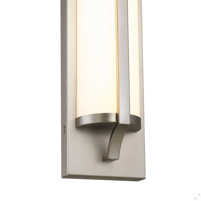 Barre d'éclairage de meuble-lavabo moderne / contemporaine à DEL intégrée en nickel brossé 18 pouces 18 po, Nickel brossé
