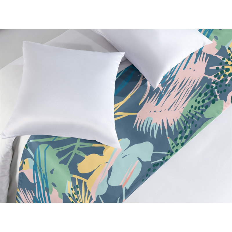Tapis de lit Ambesonne Exotics Dreamy Boho Leaves Tropical, Très grand lit