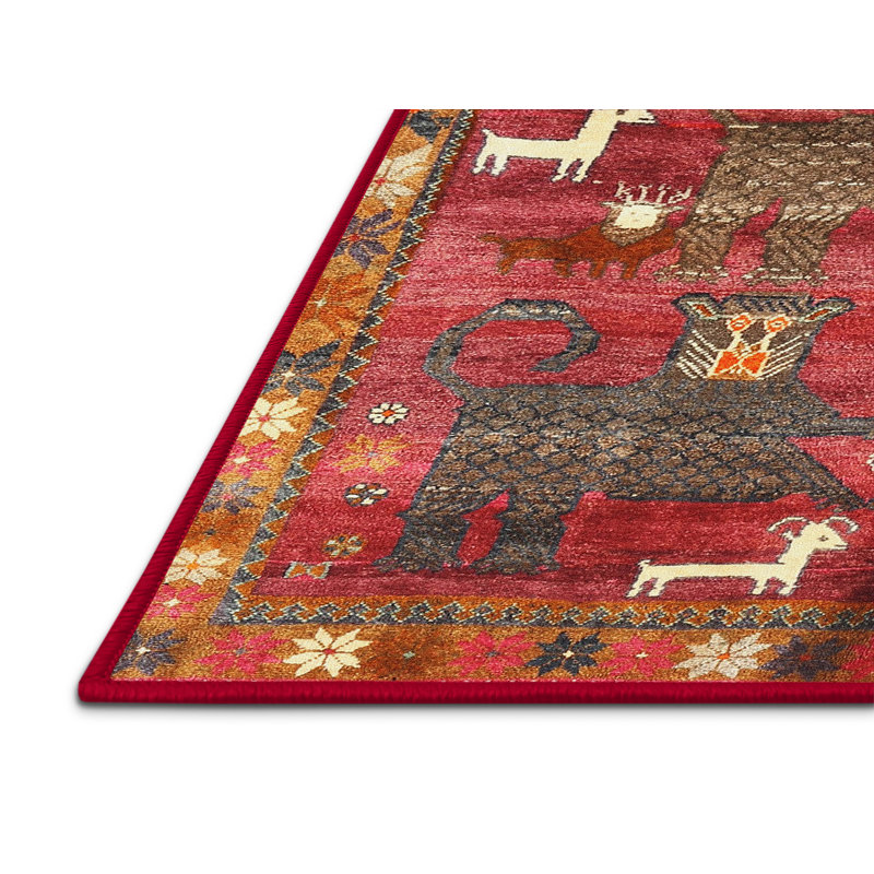 Tapis oriental multicolore tissé à la machine Oriental, Rectangle 8 pi x 12 pi
