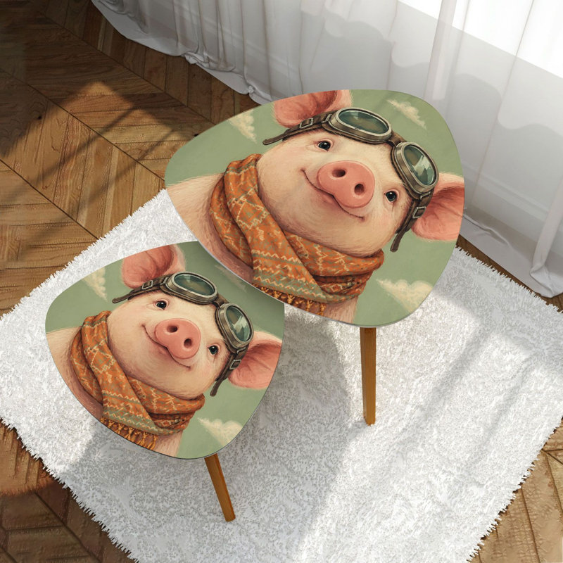 Ensemble de 2 tables basses gigognes Triangle