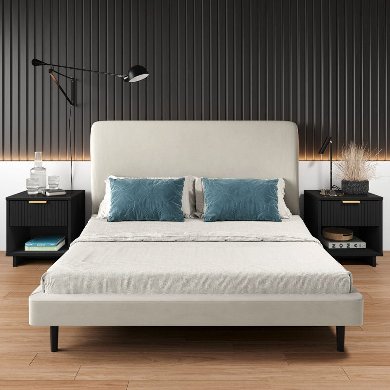 Laureli 18.11'' W Solid Wood Nightstand, Black, Set of 2