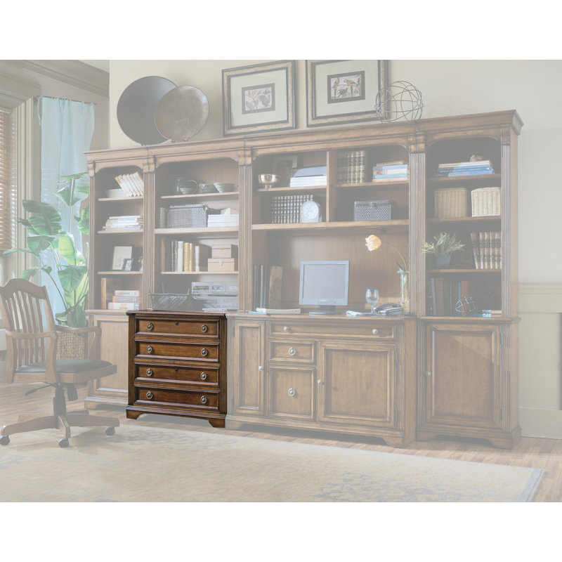 Cherry Wood Lockable 2-Drawer Lateral File Cabinet