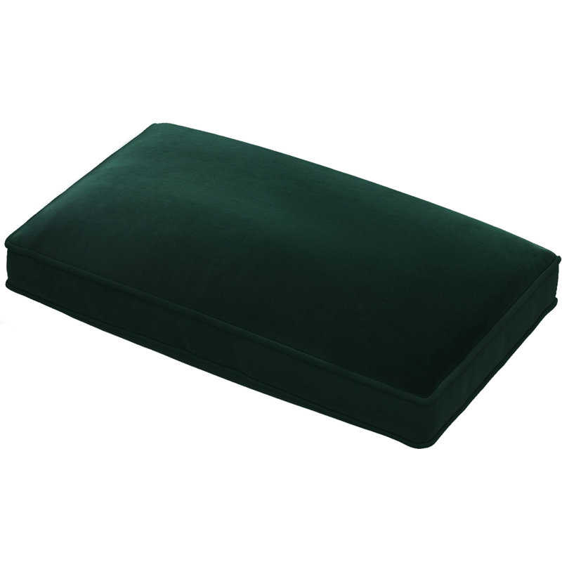 Velvet Lumbar Rectangular Pillow Cover & Insert, Green