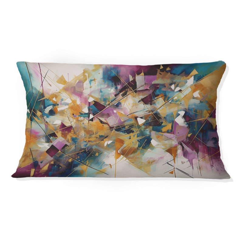 Coussin Golden Explosion Triangles I - Abstract