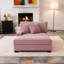 Chaise longue rembourrée en velours côtelé avec accoudoirs et coussins décoratifs-212234361-212234364
