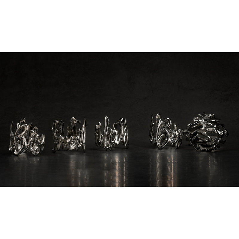 Bismillah Brass Napkin Ring, Silver