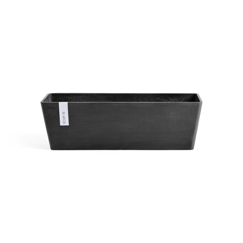 Pot Planter, 6.7" H x 21.6" W x 6.7" D, Dark Gray
