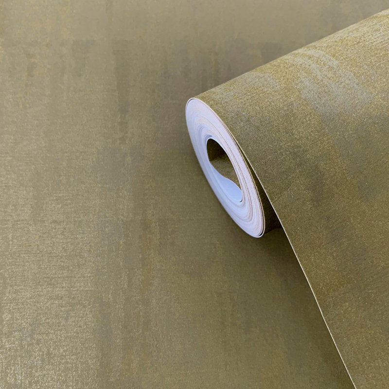 Boutique Shimmery Tonal Plain Wallpaper Roll, Gold