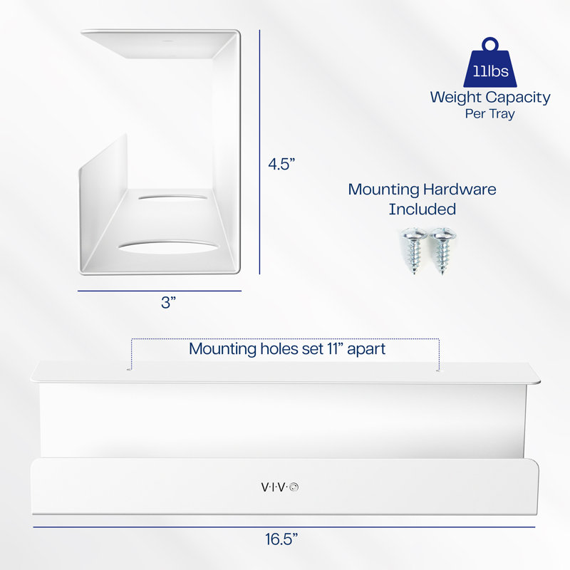White Under Desk Cable Management Tray