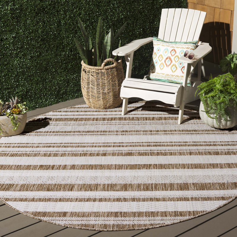 Tapis rayé Legros Performance Performance, Rond 6 pi 7 po
