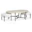 Table basse ovale avec 2 repose-pieds