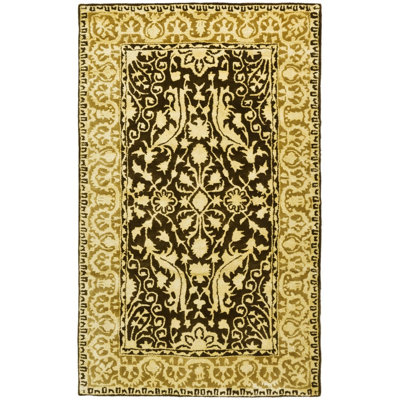 Tapis oriental en laine touffeté à la main Braxtan Silk Road
