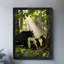 Reproduction d'art encadrée noire rétro, "La famille de l'ours noir" jouant dans la forêt-2131164415
