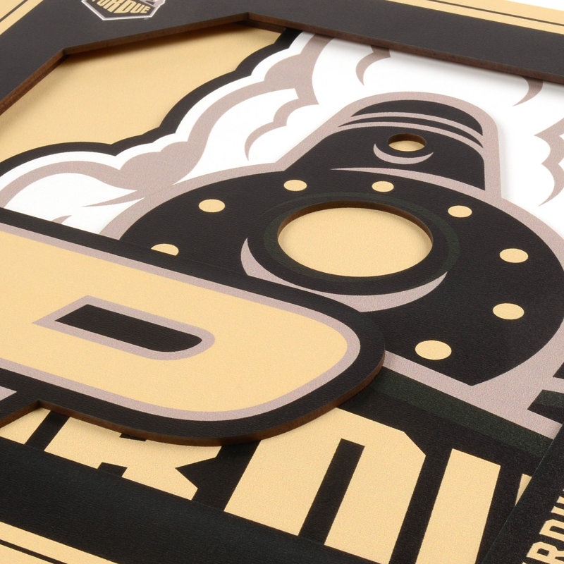 " 3D Logo Series Wall Art-12x12 ", NCAA Purdue