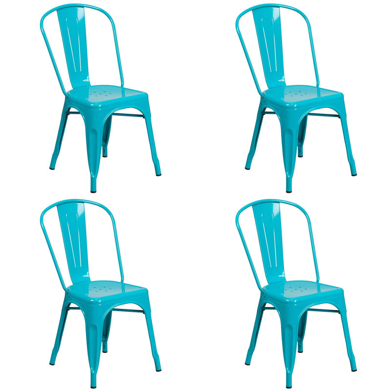 Chaise de patio empilable Hakana, Turquoise