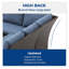 Ensemble de salle à manger d'extérieur en osier bleu et brun avec canapé modulaire 9 places