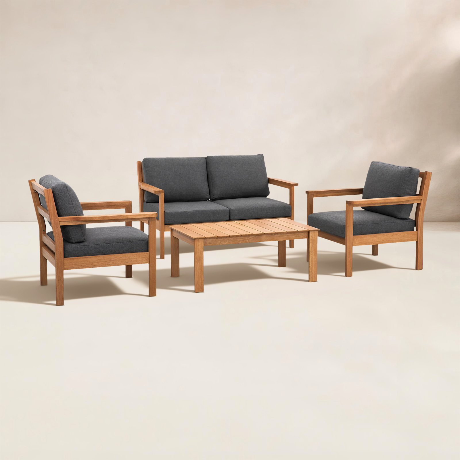 Lanie Eucalyptus Outdoor Sofa Set, Gray