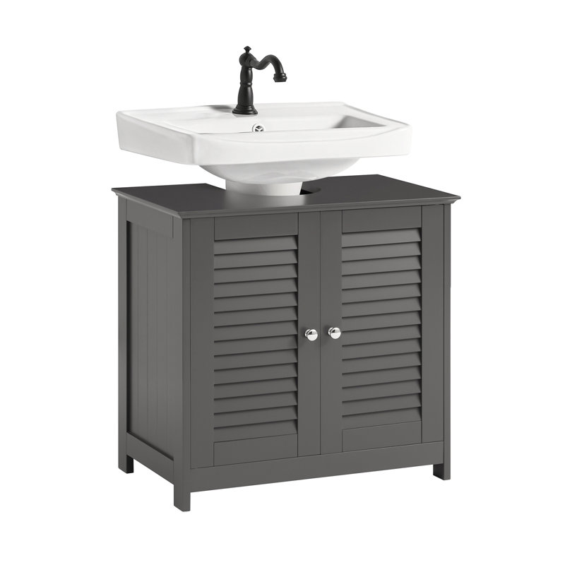 57cm Free-standing Single Bathroom Vanity Base Only in White, Grey