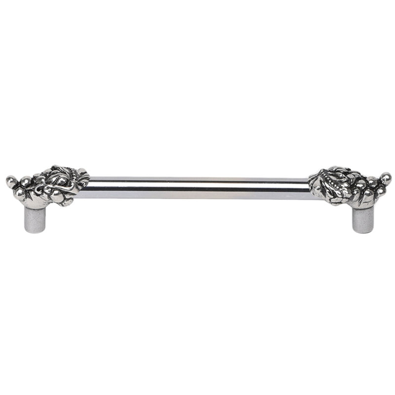 Bacchus 9 inches c.c. with 1/2 round smooth bar long pull in Chalice, Silver, 9"