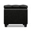 Banc/repose-pieds avec rangement rectangulaire de style transitionnel de 84 cm de large revêtu de cuir végan capitonné-127355406