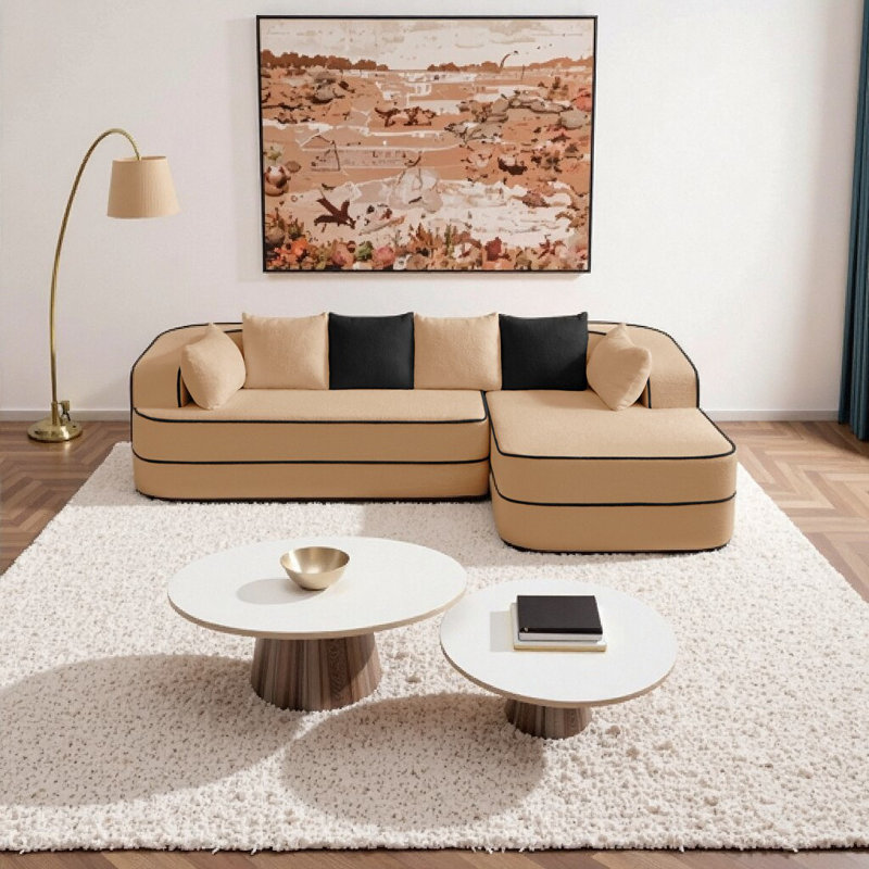 Canapé en velours modulaire Cloud-Like Teddy, Brun