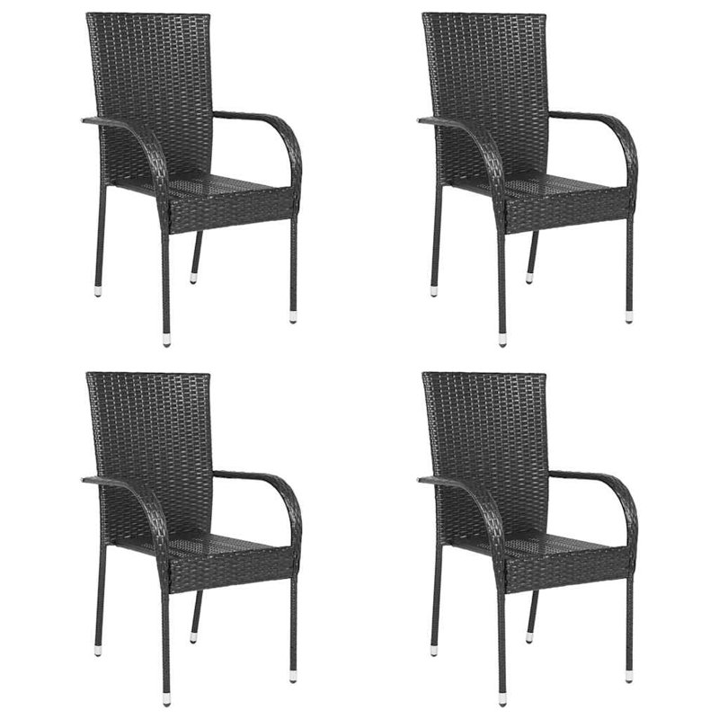 Chaise de salle à manger empilable avec coussin Coury, Brun
