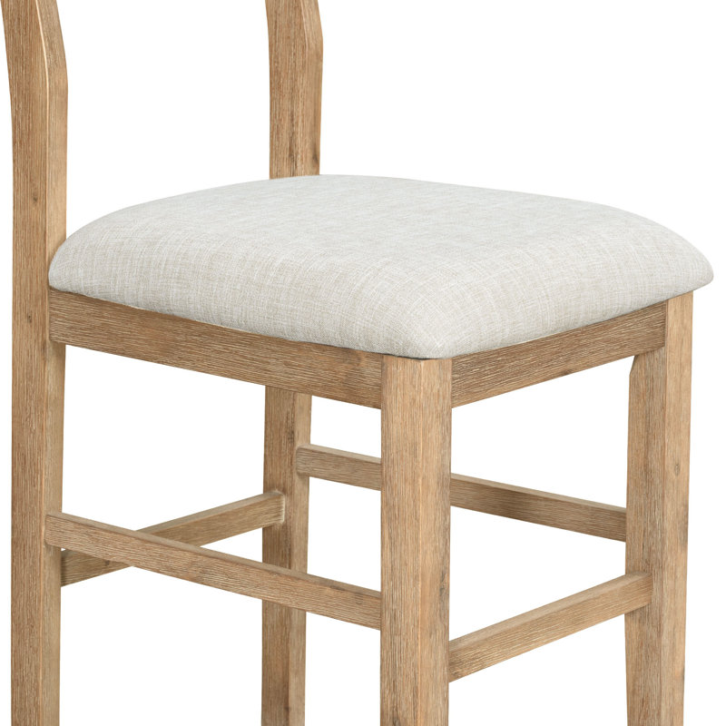 Ensemble de table de salle à manger 5 pièces à hauteur de comptoir Farmhouse avec 1 table rectangulaire et 4 chaises, Brun