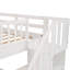 Lit superposé au-dessus de l'escalier blanc, solution de rangement pour la chambre à coucher, lits superposés, accès sécuritaire, garde-corps, fabrication en bois massif