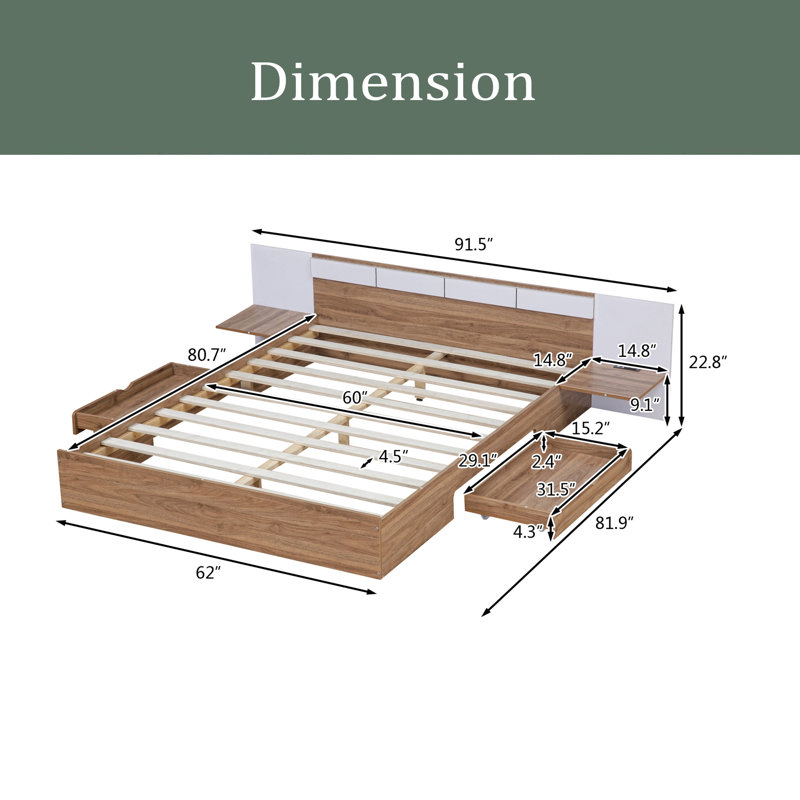 Delfida Platform Bed, White