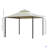 Steel Outdoor Patio Gazebo With Polyester Privacy Curtains, Two-Tier Roof For Air, & Large Design