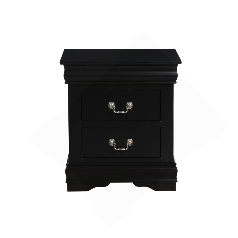 Black Finish Nightstand, Black