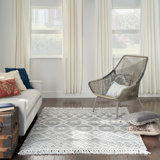 Nicolecurtis Geometric Handmade Handwoven Gray Area Rug