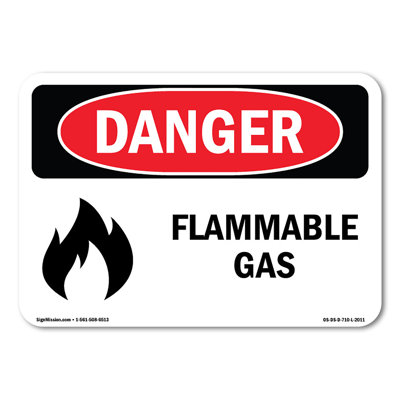 Flammable Gas Decal 5" X 3.5"