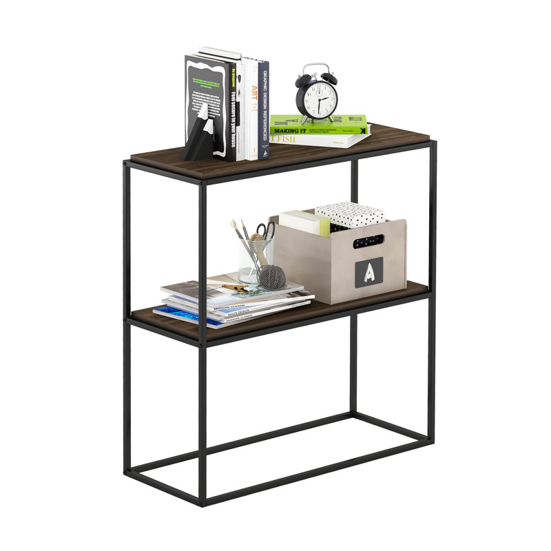 Godley End Table, Columbia Walnut, Black