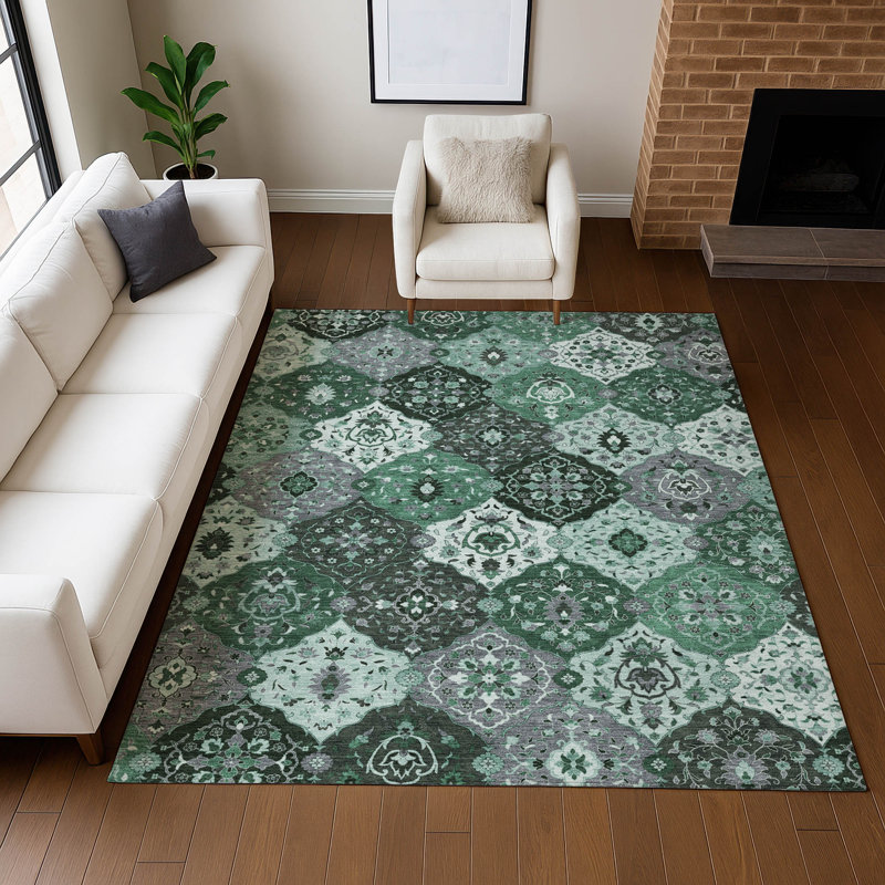 Tapis Premium lavable à la machine Mayfield AMF2292, Vert, 9 pi x 12 pi