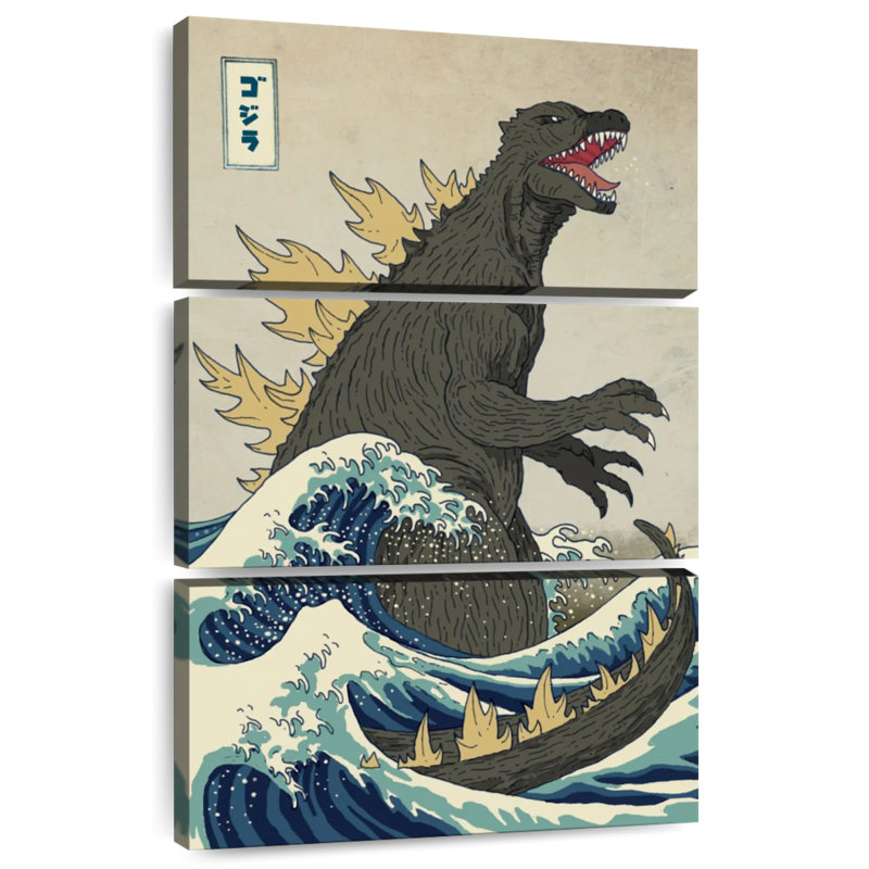 Kelan le grand monstre au large de Kanagawa, H 32 po x l 20 po