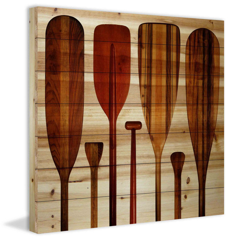 Paddles par Parvez Taj - reproduction de photo sur bois, H 18 po x l 18 po