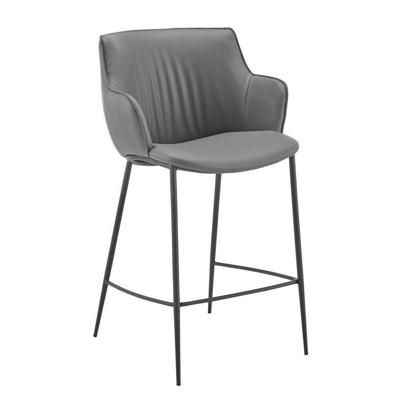 Tabouret de comptoir 25,5 po Krishaang, Gris