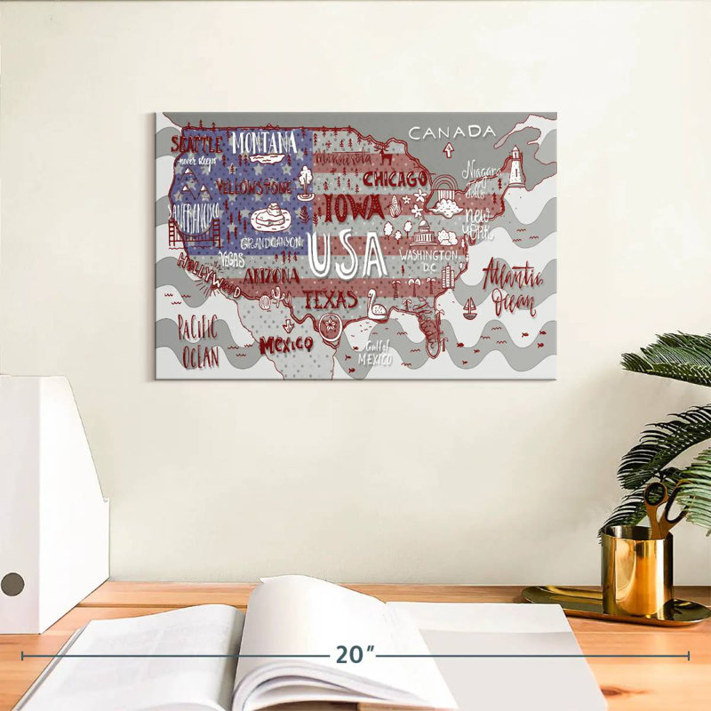 Carte patriotique des États-Unis Keiri, H 8 po x l 12 po
