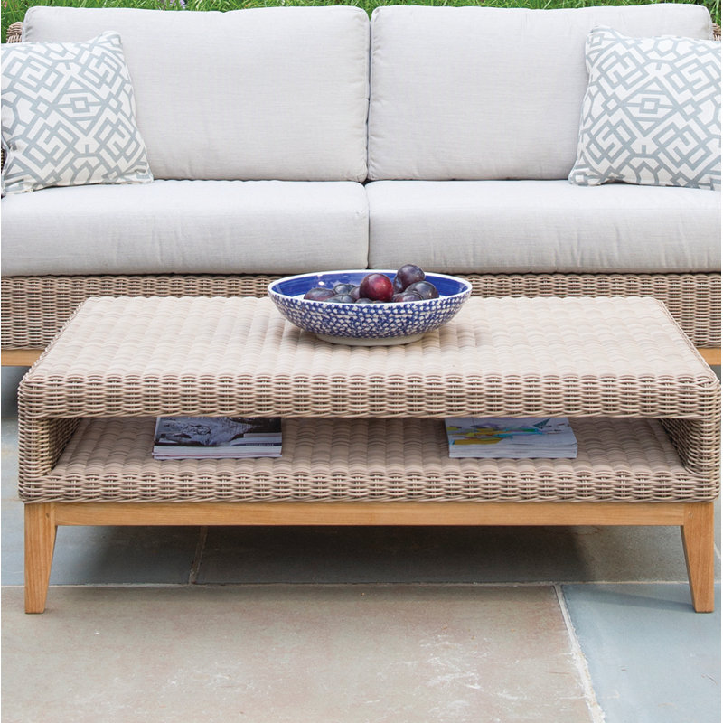 Frances Outdoor Teak Coffee Table, Willow