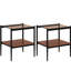 2 tables de bout rectangulaires robustes, en verre trempé et de couleur brune, L 19,1 po x l 15,25 po, H 21,58 po, capacité de charge de 110 lb de 2 tables de salon - teinte supérieure, capacité de charge-928616912-928616915