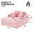 Oversized Chaise Lounge Chair Indoor, Compression，53 Inch Upholstered Sofa Bed with Throw Pillows and Armrests,Cup Holder, Comfy Corduroy Sleeper Couch for Living Room, Bedroom, Office,No Assembly Required，Pink-82153967