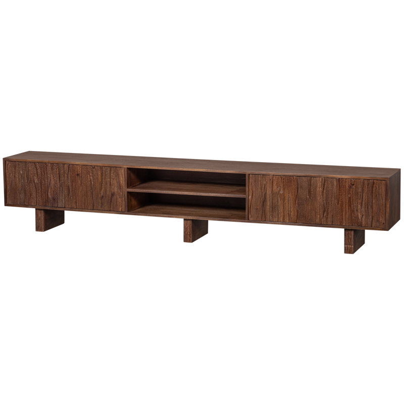 Lavish Tv Unit With Designed Doors Wood Warm Brown
