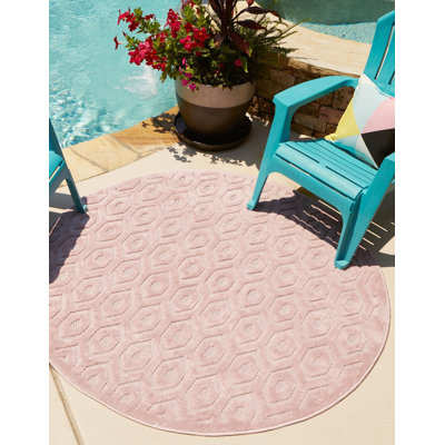 Tapis intérieur / extérieur rose Hearon