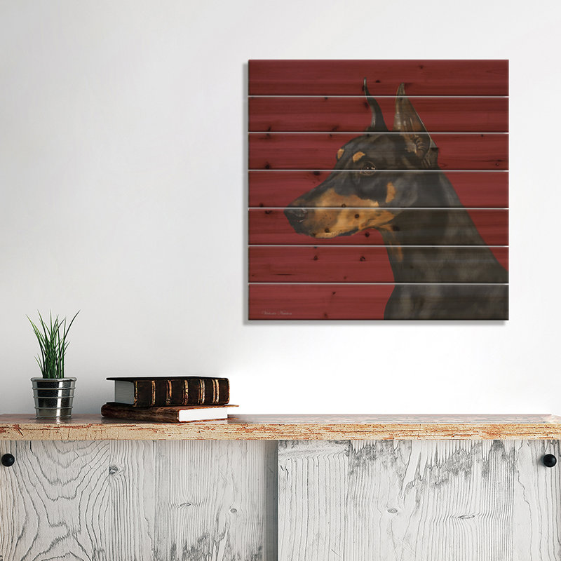 «Doberman» par Vicki Newton, impression sur bois sans cadre