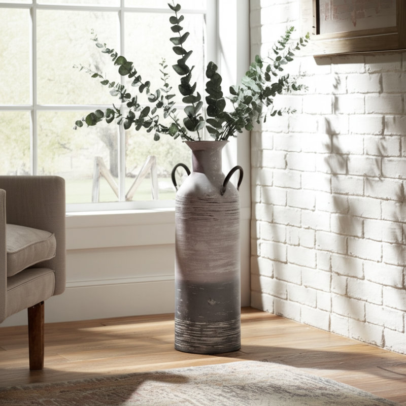 Vase de table en métal Skyla, H 21,75 po x l 8 po x P 7 po