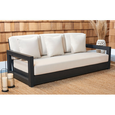 Melrose 76.55" Wide Outdoor Patio Sofa with Cushions