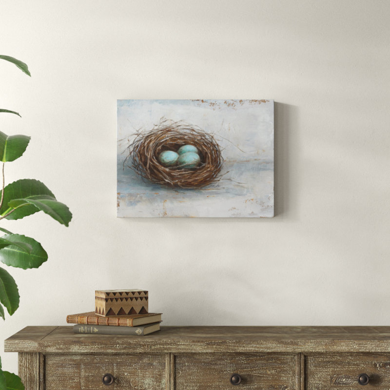 «Rustic Bird Nest I» par Ethan Harper - reproduction d'art sur toile, H 14 po x l 19 po x P 2 po