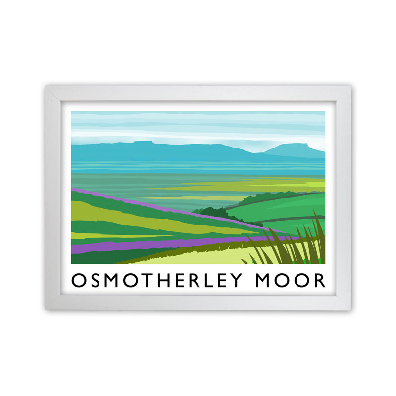 Osmotherley Moor by Richard O'Neill - Print, White Framed, 24cm H x 34cm W x 3cm D